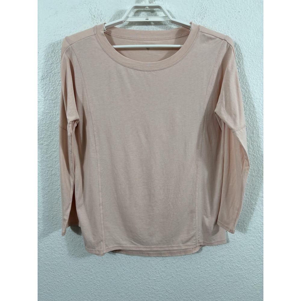 Garnet Hill Shirt Womens Small Pink Organic Cotton Tencel Long Sleeve Top